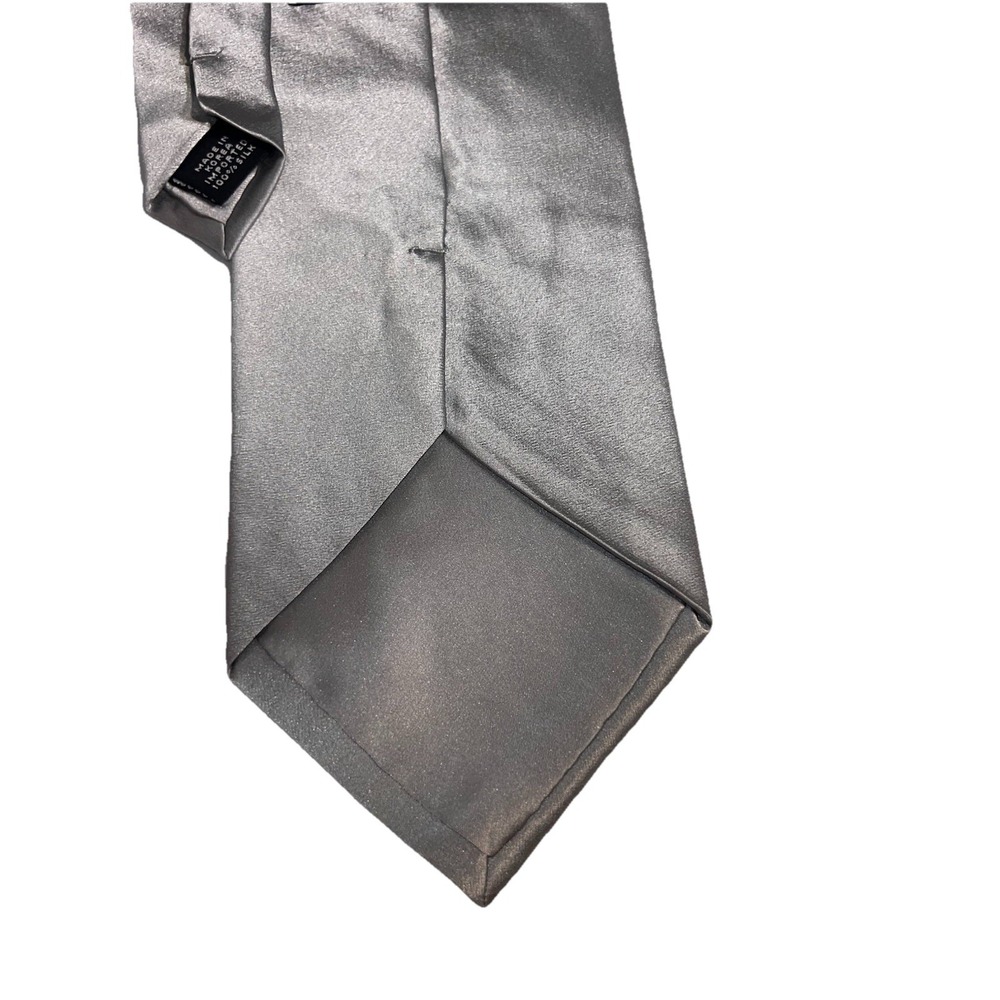 Regis Men's Silk‎ Satin Silver Traditional Wedding Event Formal Tie - Picture 3 of 7